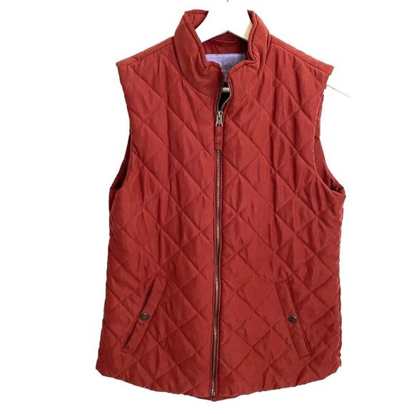 Laura‎ Scott Full Zip Quilted Puffer Vest With Pockets Women's M Outdoor Classic - Picture 1 of 11